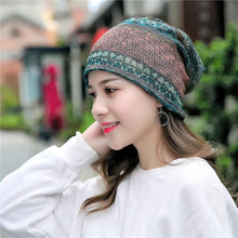 Load image into Gallery viewer, National Style Cotton Yarn Thin Wrap Cap Turban Hat for Women