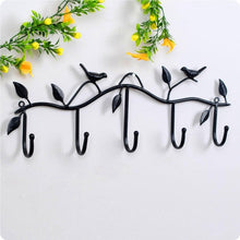 Load image into Gallery viewer, Wrought Iron Birds Pattern Decorated Simple Clothes Hooks