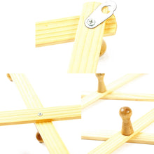 Load image into Gallery viewer, Solid Wooden Retractable Wall Hanging Folding Coat Rack Drying Rack, Coat Rack Drying Rack