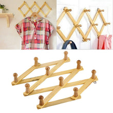 Load image into Gallery viewer, Solid Wooden Retractable Wall Hanging Folding Coat Rack Drying Rack, Coat Rack Drying Rack