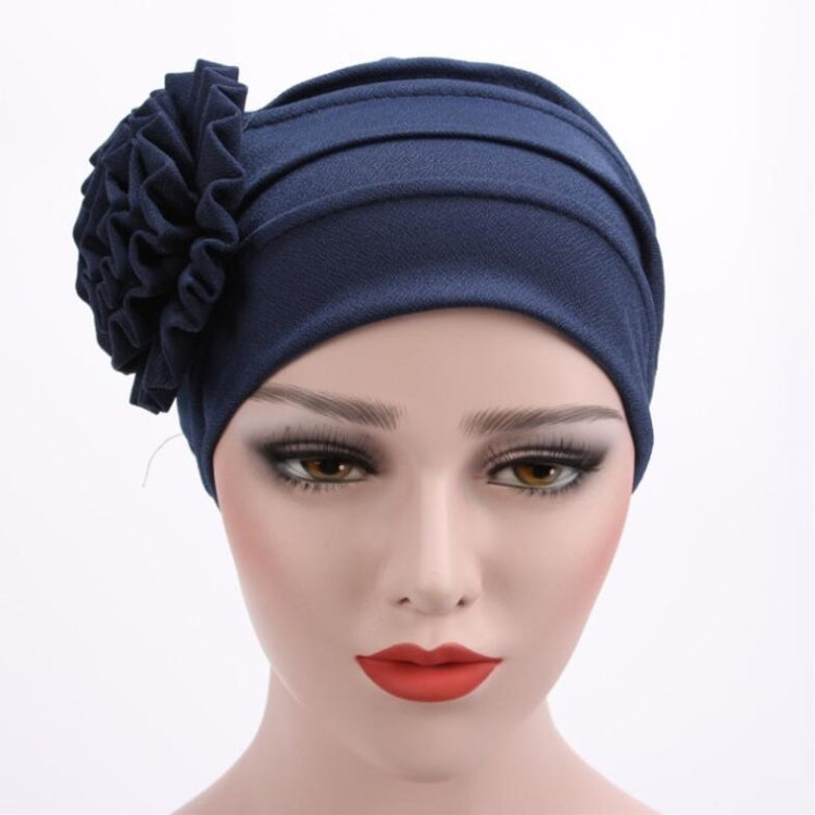 Solid Color Side Flower Turban Hat Women Confinement Hat