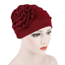 Load image into Gallery viewer, Solid Color Side Flower Turban Hat Women Confinement Hat