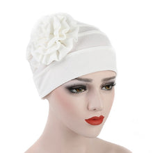 Load image into Gallery viewer, Solid Color Side Flower Turban Hat Women Confinement Hat