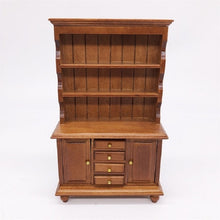 Load image into Gallery viewer, 1/12 Dollhouse Miniature Furniture Multifunction Wood Cabinet Bookcase