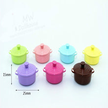 Load image into Gallery viewer, Doll House Mini Accessories Kitchen Cooking Utensils Mini Candy Color Soup Pot