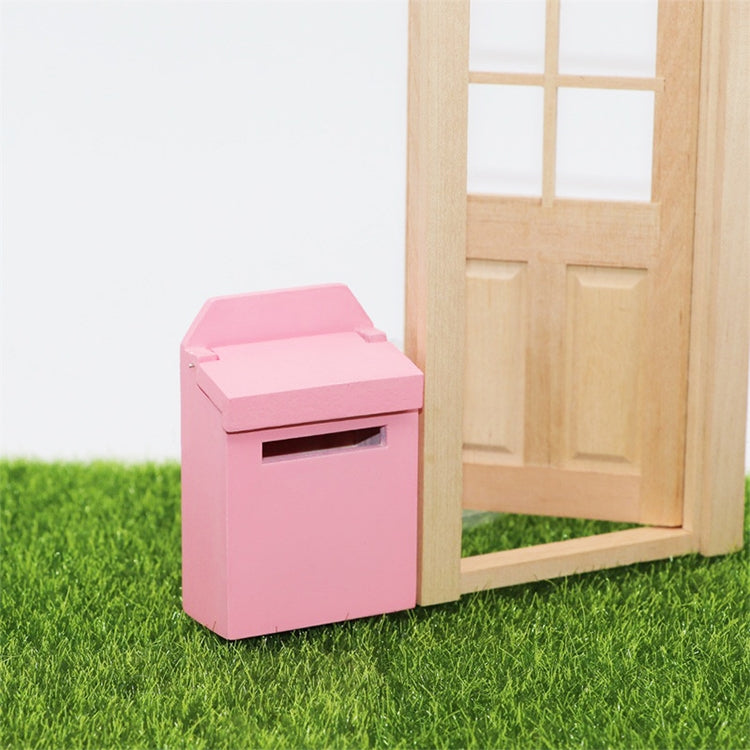 2 PCS 1:12 Doll House Accessories Mini Wooden Mailbox