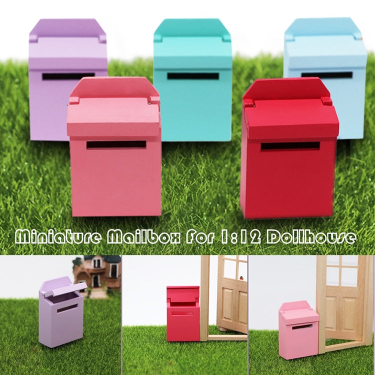 2 PCS 1:12 Doll House Accessories Mini Wooden Mailbox