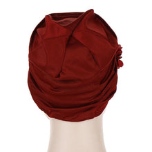 Load image into Gallery viewer, Flowers Decoration Linen Hexagon Turban Hat Wrap Cap
