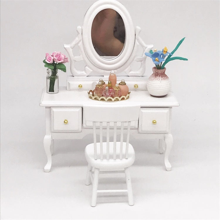 3 PCS Mini Doll House Dressing Table Decoration Cosmetic Set
