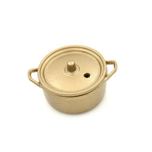 Load image into Gallery viewer, Doll House Miniature Kitchen Cooking Tools Alloy Copper Pot with Lid