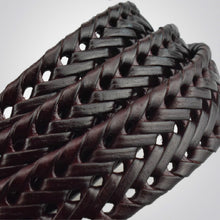 Load image into Gallery viewer, Wide Edition Hand Woven Lacquered Genuine Leather Waistband for Men