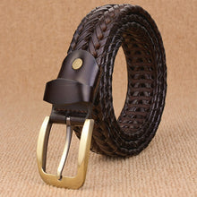 Load image into Gallery viewer, Wide Edition Hand Woven Lacquered Genuine Leather Waistband for Men
