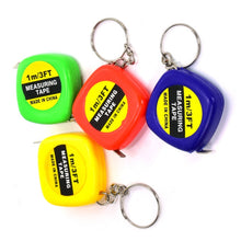 Load image into Gallery viewer, 4 PCS Portable Easy to Retract Square Small Tape Measure Key Ring Pendant, Key Ring Pendant