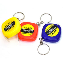 Load image into Gallery viewer, 4 PCS Portable Easy to Retract Square Small Tape Measure Key Ring Pendant, Key Ring Pendant