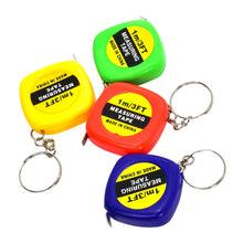 Load image into Gallery viewer, 4 PCS Portable Easy to Retract Square Small Tape Measure Key Ring Pendant, Key Ring Pendant