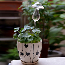 Load image into Gallery viewer, Mushroom Shape House Plants Flowers Water Feeder Automatic Self Watering Clear Glass Devices
