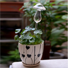 Load image into Gallery viewer, Mushroom Shape House Plants Flowers Water Feeder Automatic Self Watering Clear Glass Devices
