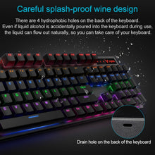 Load image into Gallery viewer, Rapoo V500 PRO Mixed Light 104 Keys Desktop Laptop Computer Game Esports Office Home Typing Wired Mechanical Keyboard, Black Shaft, Green Shaft, Tea Shaft, Red Shaft
