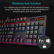 Load image into Gallery viewer, Rapoo V500 PRO Mixed Light 104 Keys Desktop Laptop Computer Game Esports Office Home Typing Wired Mechanical Keyboard, Black Shaft, Green Shaft, Tea Shaft, Red Shaft