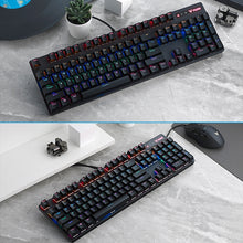 Load image into Gallery viewer, Rapoo V500 PRO Mixed Light 104 Keys Desktop Laptop Computer Game Esports Office Home Typing Wired Mechanical Keyboard, Black Shaft, Green Shaft, Tea Shaft, Red Shaft