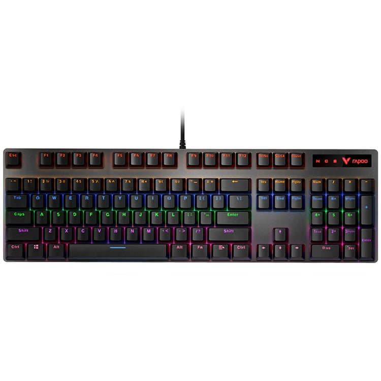 Rapoo V500 PRO Mixed Light 104 Keys Desktop Laptop Computer Game Esports Office Home Typing Wired Mechanical Keyboard, Black Shaft, Green Shaft, Tea Shaft, Red Shaft