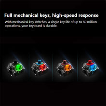 Load image into Gallery viewer, Rapoo V500 PRO Mixed Light 104 Keys Desktop Laptop Computer Game Esports Office Home Typing Wired Mechanical Keyboard, Black Shaft, Green Shaft, Tea Shaft, Red Shaft
