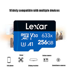 Load image into Gallery viewer, Lexar 633x 256GB High-speed Mobile Phone Camera Memory TF Card Switch Expansion Driving Recorder Dedicated Storage Flash Memory Card, 256GB