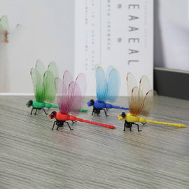 4 PCS/Set Simulation Dragonfly Magnetic Refrigerator Stickers Home Wall Garden Decoration