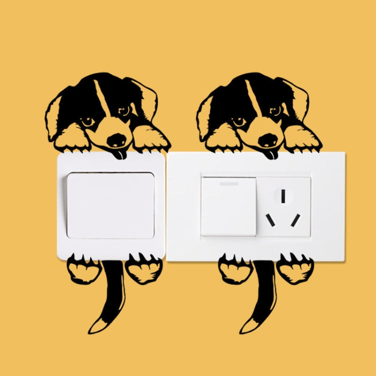 Cartoon Cute Puppy Decorative Switch Wall Sticker PVC Waterproof Sticker