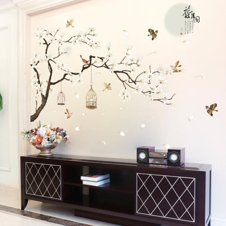 2 PCS/Set DIY Tree Birds Flower Home Decor Wall Stickers