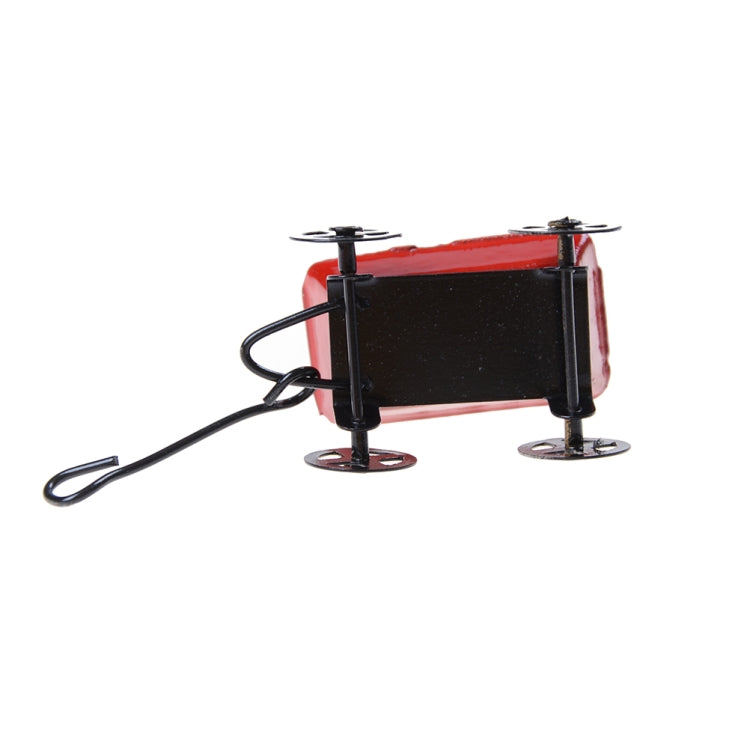 1:12 Mini Cute Dollhouse Miniature Metal Red Small Pulling Cart Garden Furniture Accessorie Toy For Home Decor Gift