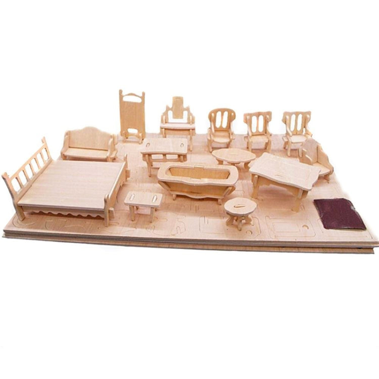 Miniature Doll Furniture 3D Wooden Puzzle DIY Architectural Model Children's Toys Gifts