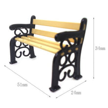 Load image into Gallery viewer, 3 PCS Doll House Miniature Garden Furniture Wooden Bench Child Role Playing Toy