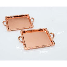 Load image into Gallery viewer, 3 Sets Doll House Mini Cutlery Metal Tea Set Teapot Cup Plate