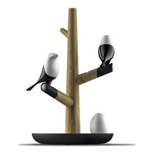 Load image into Gallery viewer, Lucky Bird LED Night Table Lamp Wood Base Intelligent Motion Sensor Living Room Bedroom Desk Light, 2 Birds 1 Egg, 2 Birds 2 Eggs