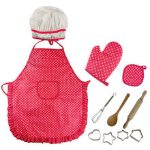 Load image into Gallery viewer, 3 PCS Chef Kitchen Baking Tools Apron Girl Toy Set Kindergarten Stage Photography Play Costume Props