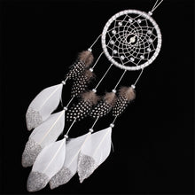 Load image into Gallery viewer, White Dream Catcher Wall Car Hanging Decoration Silver Feather Core Bead Handmade Dreamcatcher