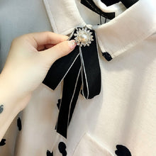 Load image into Gallery viewer, Ladies Wild Long Bow Tie Pearl Rhinestone Bow-knot Brooch Clothing Accessories