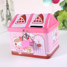 Load image into Gallery viewer, Children Cartoon Saving Small Coin Storage House Piggy Bank, Pink, Blue