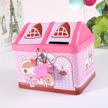 Load image into Gallery viewer, Children Cartoon Saving Small Coin Storage House Piggy Bank, Pink, Blue