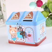 Load image into Gallery viewer, Children Cartoon Saving Small Coin Storage House Piggy Bank, Pink, Blue