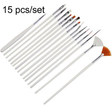 Load image into Gallery viewer, 15 PCS/Set Nail Art Tools Brushes for Manicure Rhinestones Nails Decorations Nail Nrush Kit Painting Fingernail Tool Pen Kit