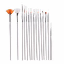 Load image into Gallery viewer, 15 PCS/Set Nail Art Tools Brushes for Manicure Rhinestones Nails Decorations Nail Nrush Kit Painting Fingernail Tool Pen Kit