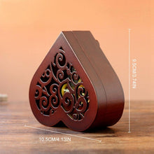 Load image into Gallery viewer, Creative Heart Shaped Vintage Wood Carved Mechanism Musical Box Wind Up Music Box Gift, Golden Movement