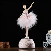 Load image into Gallery viewer, Elegant Refined Ballerina Dance Carousel Feather Music Box