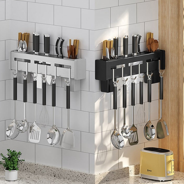 Kitchen Wall-mounted Rack Free Punching Chopsticks Holder, Brushed 30cm, Brushed 40cm, Brushed 50cm, Brushed 60cm, Black 30cm, Black 40cm, Black 60cm