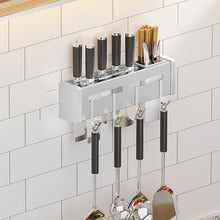 Load image into Gallery viewer, Kitchen Wall-mounted Rack Free Punching Chopsticks Holder, Brushed 30cm, Brushed 40cm, Brushed 50cm, Brushed 60cm, Black 30cm, Black 40cm, Black 60cm