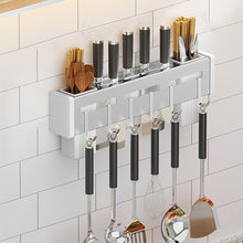 Load image into Gallery viewer, Kitchen Wall-mounted Rack Free Punching Chopsticks Holder, Brushed 30cm, Brushed 40cm, Brushed 50cm, Brushed 60cm, Black 30cm, Black 40cm, Black 50cm, Black 60cm