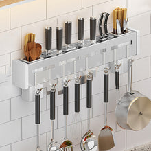 Load image into Gallery viewer, Kitchen Wall-mounted Rack Free Punching Chopsticks Holder, Brushed 30cm, Brushed 40cm, Brushed 50cm, Brushed 60cm, Black 30cm, Black 40cm, Black 50cm, Black 60cm