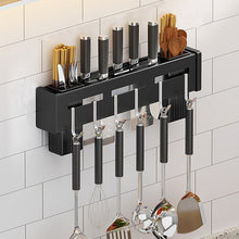 Load image into Gallery viewer, Kitchen Wall-mounted Rack Free Punching Chopsticks Holder, Brushed 30cm, Brushed 40cm, Brushed 50cm, Brushed 60cm, Black 30cm, Black 40cm, Black 50cm, Black 60cm